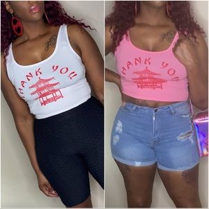 Thank you crop top